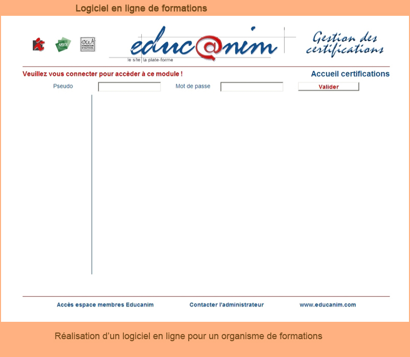 Logiciel en ligne pour un organisme de formation