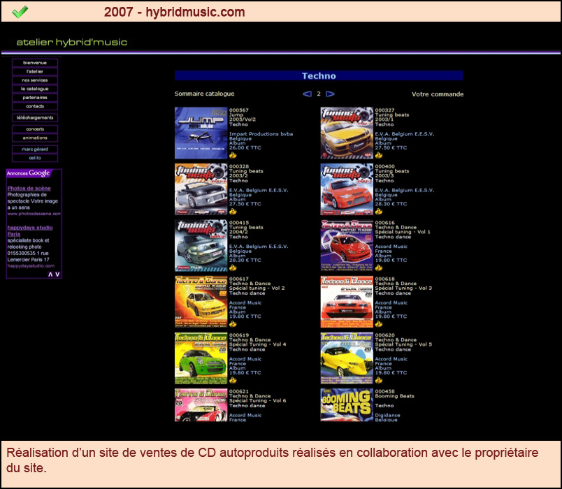 Catalogue site de vente de cd autoproduits association hybridmusic