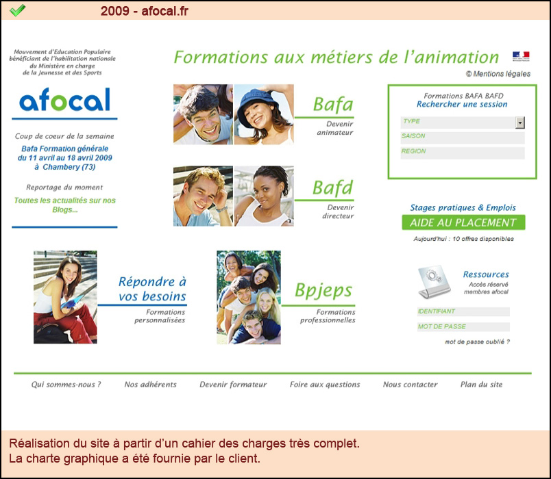 Ralisation site afocal