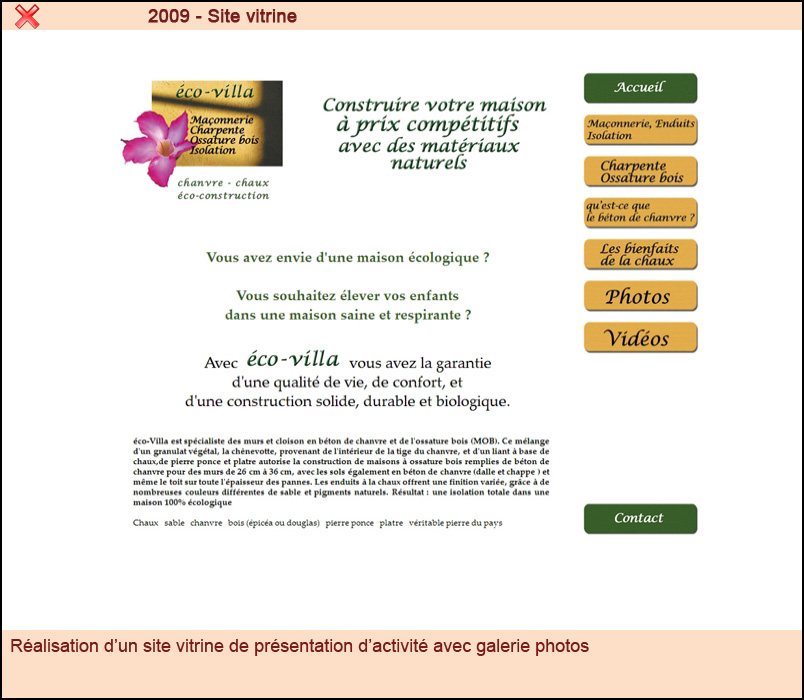 Site vitrine prsentation activit