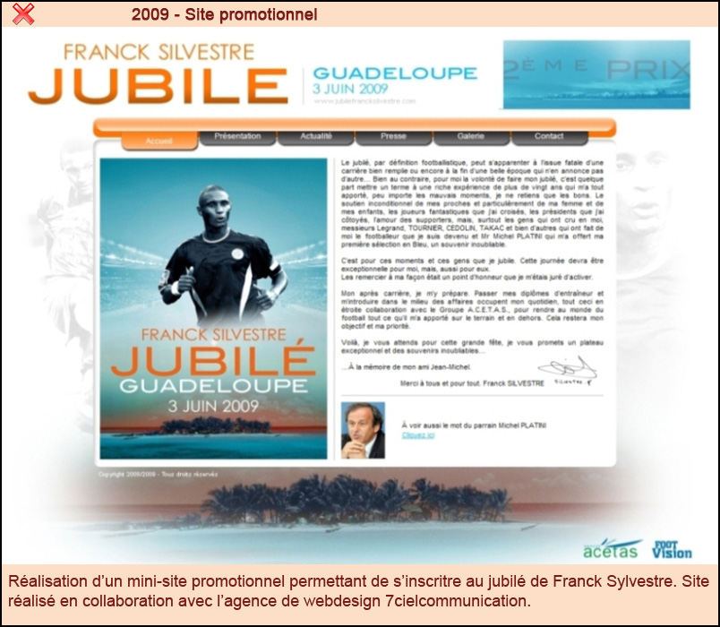 Site promotionnel pour un jubil